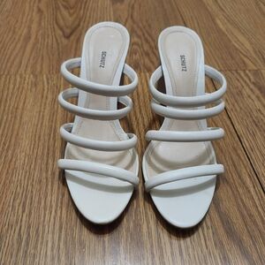 SCHUTZ Cream Strappy Heels